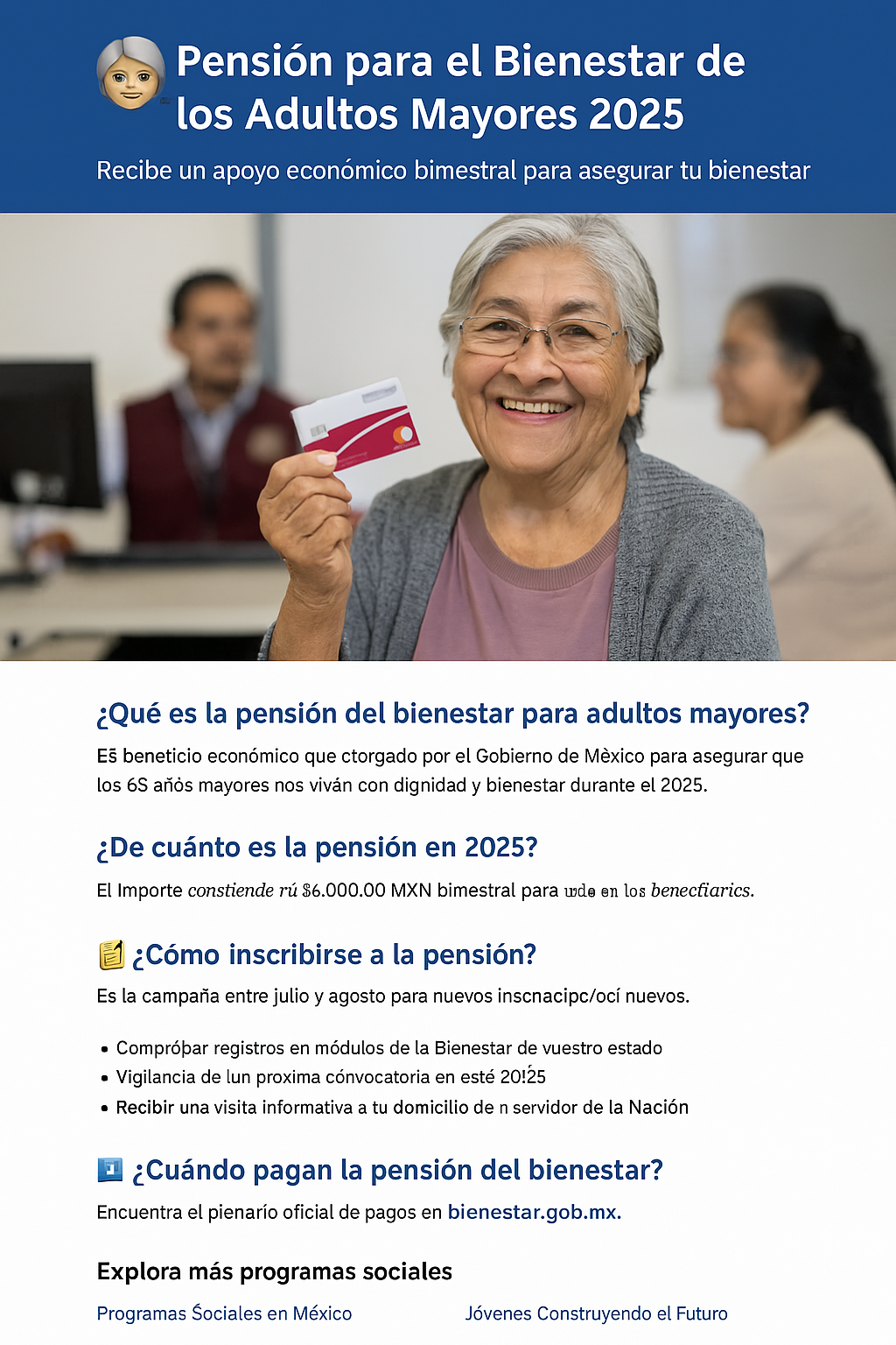Entrega de la pensión del bienestar para adultos mayores en México 2025